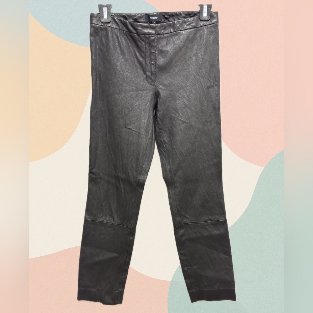 Theory Black Leather Leggings